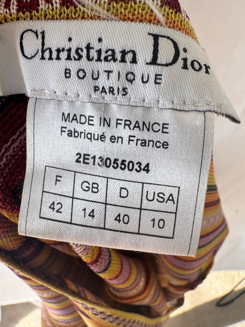 Christian Dior by John Galliano Vintage Striped Fringe V-Neck Long Sleeve Top - Picture 2 of 14